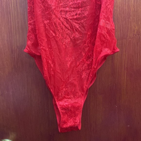 NWT 2 x Jezebel Penelope Lace & Mesh Teddy size M color Red and White - Picture 5 of 16